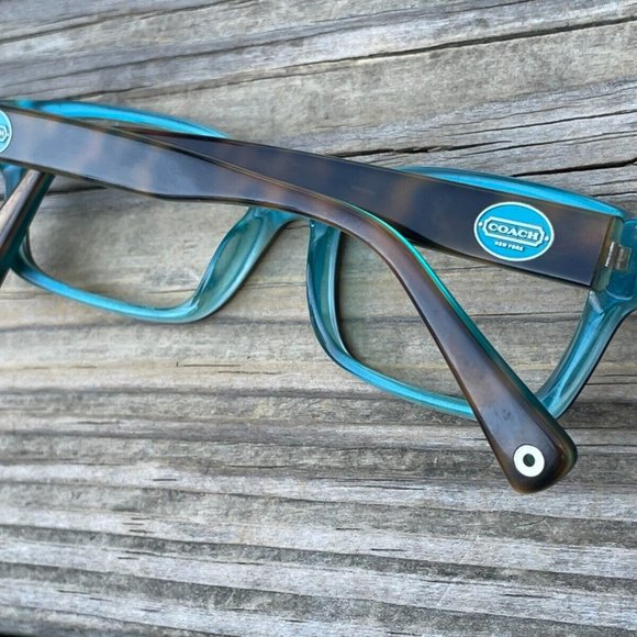 Coach New York Ladies Eyeglasses Frame BROOKLYN Blue Dark Tortoise/Teal 50[]16 - Picture 10 of 12